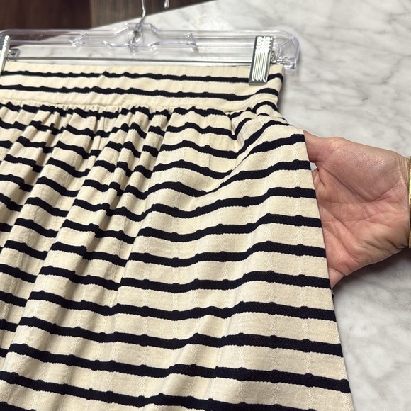 Nation Los Angeles Vida Midi Skirt in Cream and Black Stripe Small - Picture 11 of 15